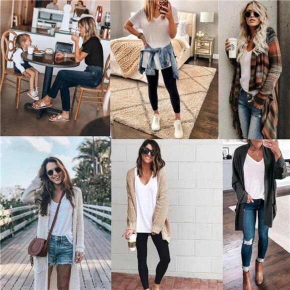 Women Shirts V Neck Short/Long Sleeve Cotton Tops T-Shirt Basic Tees - Picture 3 of 4